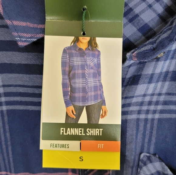 NWT Orvis | Blue Pink Plaid Stretch Flannel Button Front Shirt Size Small - Picture 5 of 7